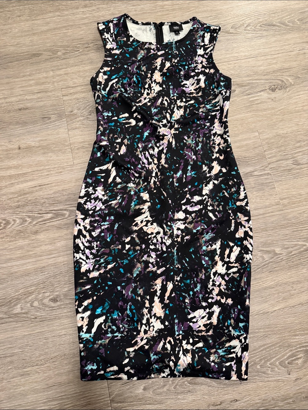 Mossimo Supply Co. Sleeveless Abstract Midi Dress in Black, Teal, Purple, Cream